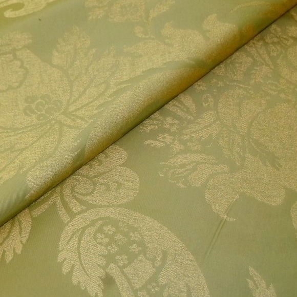 Beacon Hill Leaf Stencil Mint Julep Damask Fabric - Picture 3 of 8